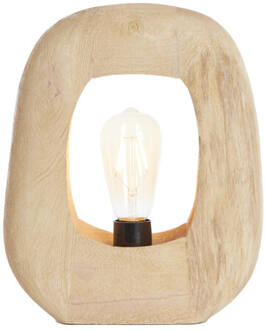 Light & Living Tafellamp 'Kelafo' Mangohout, 30cm, kleur Naturel