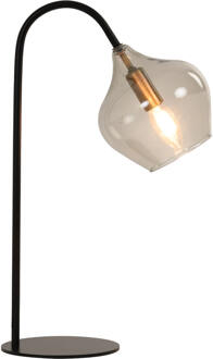 Light & Living Tafellamp Rakel - Zwart/Smoke - 28x17x50,5 cm