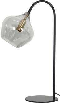 Light & Living Tafellamp Rakel - Zwart/Smoke - 28x17x50,5 cm