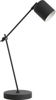 Light & Living Tafellamp Riksja mat Zwart + dimmer - - Breedte: 8.00 cm