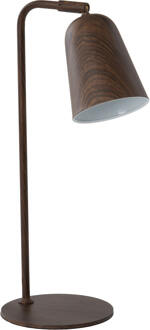 Light & Living Tafellamp Selamo houtprint Donkerbruin - - Breedte: 16.00 cm