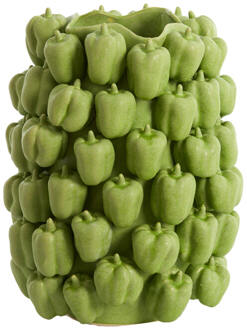 Light & Living Vaas 'Bellpepper' Keramiek, 47cm hoog, kleur Mat Groen - 47 cm