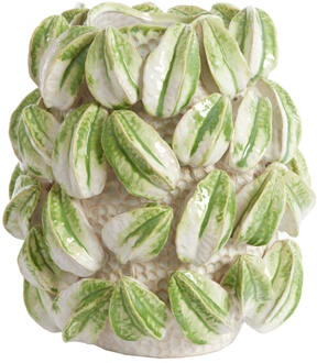 Light & Living Vaas 'Carambola' Keramiek, kleur Crème/Groen - 37 cm
