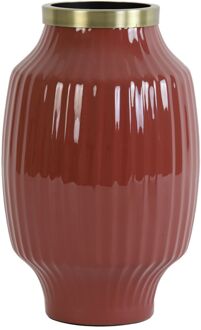 Light & Living Vaas deco Ø23x37 cm DAZOU bordeaux+antiek brons Rood