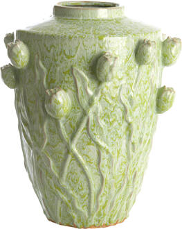 Light & Living Vaas 'Juana' Keramiek, 45cm, kleur Mintgroen - 45 cm