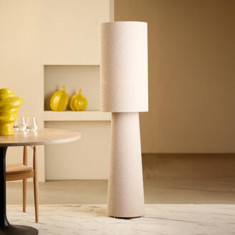 Light & Living Vloerlamp 'Mikkel' Bouclé, 165cm, kleur Crème