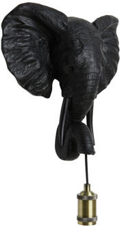 Light & Living Wandlamp Elephant - Zwart - 35x13x36cm