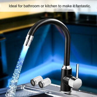Light-Up Led Water Kraan Veranderende Glow Keuken Douche Tap Water Saving Novelty Lichtgevende Kraan Nozzle Hoofd Badkamer Licht veelkleurig