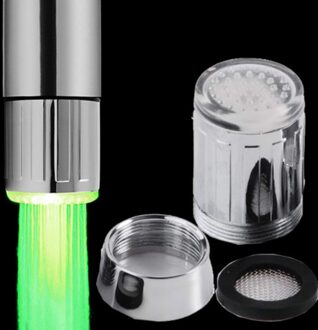 Light-Up Led Water Kraan Veranderende Glow Tap Keuken Gereedschap Water Saving Novelty Lichtgevende Kraan Nozzle Hoofd Badkamer Douche licht single nee Adapters