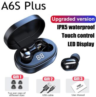 Lightbuds A6S Plus Tws Draadloze Bluetooth Headsets Mini Waterdichte Oortelefoon Voor Xiaomi Redmi Stereo Oordopjes Voor Alle Smart Phone A6S Plus zwart