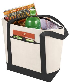 Lighthouse koeltas/draagtas - zwart met creme - 22.5 liter - Formaat 44.5 x 34 x 15 cm