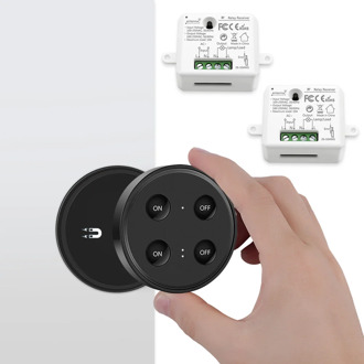 Lighting remote control wireless switch and 2 receivers, control 2 lights by 1 switch, No WiFi, No Hub, easy for installation