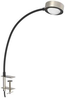 LightMe Powerlens Flex tafellamp, schroef, titaniumkleurig titaniumkleurig, zwart