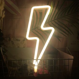 Lightning Led Neon Sign Muur Nachtlampje Usb Batterij Operated Tafellamp Voor Thuis Slaapkamer Party Wedding Decor Kids warm