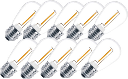 Lighto | LED filament | Grote fitting E27 | Helder | Kogellamp | 45mm | 1W | Dimbaar | 10-pack | Geschikt voor prikkabel