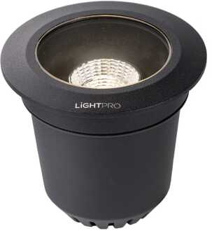 Lightpro Atik R1 LED Grondspot - 9 Watt - 713 Lumen - 3000K warm wit - 12V - Product - IP67 Waterdicht - Rond - Tuisnpot - Zwart