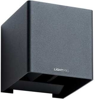 Lightpro Ixion LED Wandlamp - 9 Watt - 575 Lumen - 3000K warm wit - 12V - IP44 Waterdicht - Kubus - Up & downlight - Antraciet