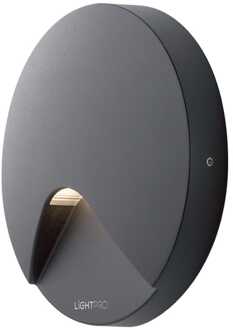 Lightpro Kuma LED Wandlamp - 6 Watt - 105 Lumen - 3000K warm wit - 12V - IP44 Waterdicht - Rond - Downlight - Antraciet Zwart