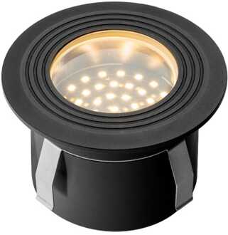Lightpro Onyx 60 LED Grondspot - 1 Watt - 5 Lumen - 2700K warm wit - 12V - Tuinspot - IP67 Waterdicht - Vlonderspot - Rond - Antraciet