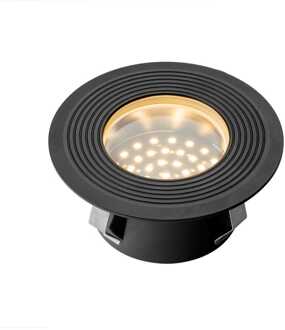 Lightpro Onyx 90 LED Grondspot - 2 Watt - 18 Lumen - 2700K warm wit - 12V - Tuinspot - IP67 Waterdicht - Vlonderspot - Rond - Antraciet