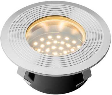 Lightpro Onyx 90 LED Grondspot - 2 Watt - 18 Lumen - 2700K warm wit - 12V - Tuinspot - IP67 Waterdicht - Vlonderspot - Rond - RVS Zilver