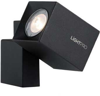 Lightpro Quartz LED Prikspot - 1.8 Watt - 137 Lumen - 3000K warm wit - 12V - Kantelbaar - Tuinspot - Grondspot - IP44 Waterdicht - Vierkant - Zwart
