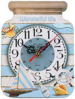 Lightship Zeil Wishing Fles Tafel Klok Moderne Houten Desktop Woonkamer Digitale Wijzerplaat Seaside Klokken Nachtkastje Slaapkamer Home Decor 005 Wonderful life