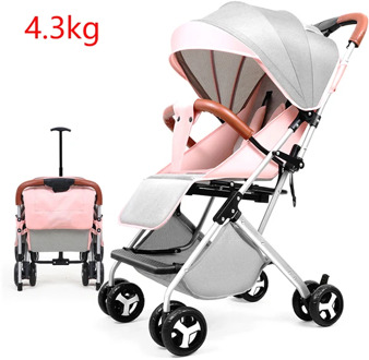 Lightweight Baby Stroller Folding Baby Stroller Travel Baby Carriage Umbrella Carts Can Sit and Lie Fourwheel Trolley 4.3kg