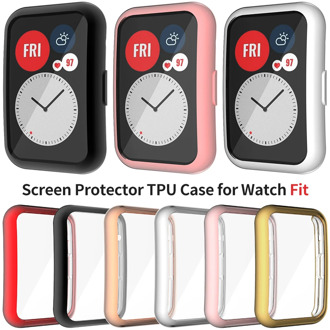 Lightweight Screen Protector Case for Huawei Watch Fit Cover Flexible TPU Bumper Scratch-resistant Shell Soft Thin Accessories
