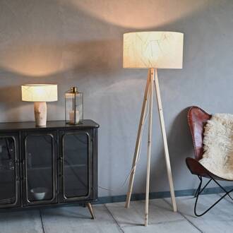 Ligno vloerlamp, den/blad wit den, crème