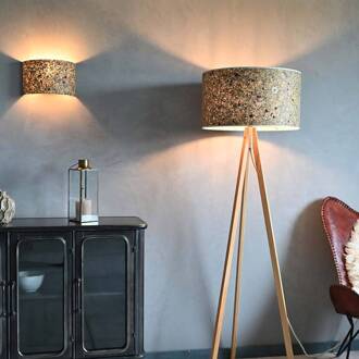 Ligno vloerlamp eiken, hooi/alpenweide eiken, hooi, bont