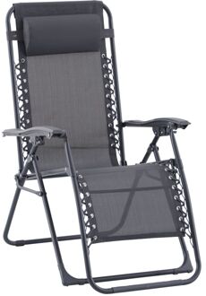 Ligstoel Zita Opvouwbaar Antraciet 90x65x110cm