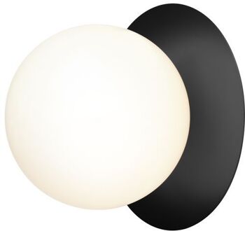 Liila 1 Large Wandlamp - Zwart - Opaal