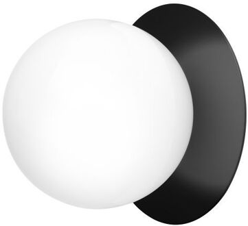 Liila 1 Medium Wandlamp - Zwart - Opaal
