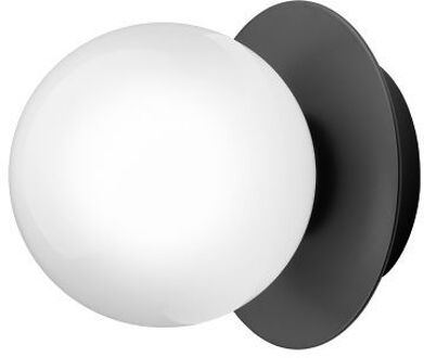 Liila 1 Small Wandlamp - Zwart - Opaal