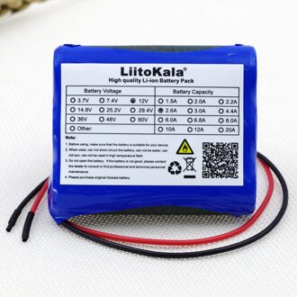 Liitokala 12 V 2600 mAh lithium-ion Batterij 12.6 V 2.6A om 11.1 V CCTV Camera Oplaadbare batterij 18650 batterijen