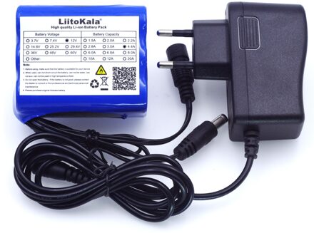Liitokala 12 v 4.4 Ah 4400 mAh 18650 Oplaadbare batterijen 12.6 V PCB Lithium accu Bescherming Board + 12.6 V 1A Lader