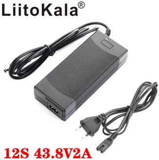 Liitokala 36V 2A LiFePO4 Acculader Uitgang 43.8V 2A Lader 36V LiFePO4 Lader Gebruikt Voor 12S 36V Elektrische Fiets Batterij Lfp