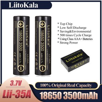 Liitokala Lii-35A 18650 3500Mah 3.7V Li-Ion Oplaadbare Batterij 10A Lithium Batterij Hoge Afvoer Voor Flashinglight Vaping 3stk