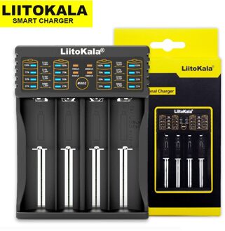 Liitokala Lii-402 Lii-202 100 18650 lader 1.2V 3.7V 3.2V 3.85V AA/AAA 26650 10440 16340 niMH lithium batterij slimme lader Blauw
