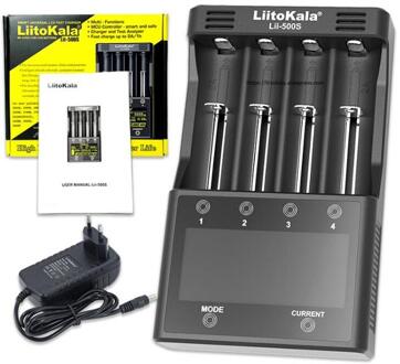 Liitokala Lii-500 Lii-PD4 Lii-500S LCD 3.7V 18650 18350 18500 21700 20700B 20700 14500 26650 AA NiMH lithium-batterij lader Lii-500S en adapter