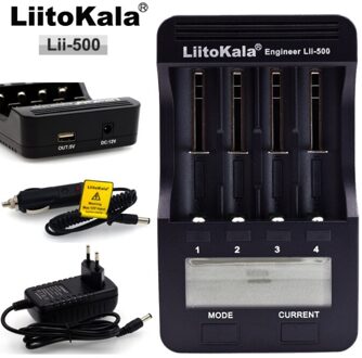LiitoKala Lii-500 Multifunctionele Lader 18650,18650 Lader 26650 Lader, Capaciteit test, USB 5 V uitgang, Grote lcd-scherm. Whole package / EU