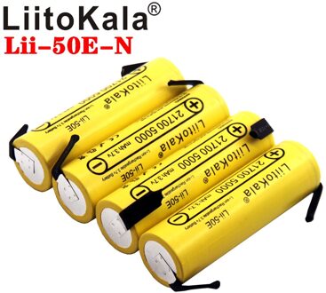 Liitokala Lii-50E 21700 5000 Mah Oplaadbare Batterij 3.7V 5C Ontlading High Power Batterijen Voor High-Power Apparaten + diy Nicke 4stk