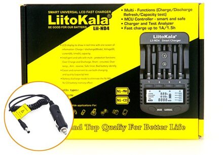 LiitoKala Lii-ND4 NiMH/Cd AA AAA LCD lader en test batterij capaciteit voor 1.2V AA AAA en 9V batterijen. Lii-ND4 full reeks / EU