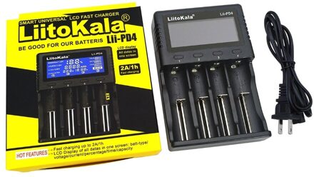 Liitokala Lii-PD4 18650 Lader, opladen 18650 1.2V 3.7V 3.2V 3.85V AA/AAA 26650 16340 25500 NiMH Lithium Batterij Oplader LII-PD4 US