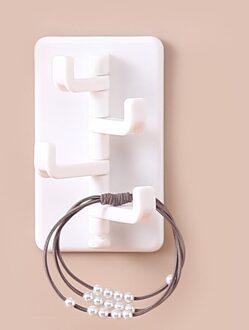 Lijm Haak Hanger Rack Naadloze Muur Haak Keuken Muur Hanger Badkamer Rack Thuis Decoratieve Houder ABS Muur Haak Gadget wit