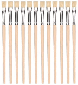 Lijm kwastje - 12x - 17 cm - houten steel - kwast - penseel - lijmkwastje - knutselmateriaal
