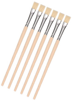 Lijm kwastje - 6x - 17 cm - houten steel - kwast - penseel - lijmkwastje - knutselmateriaal