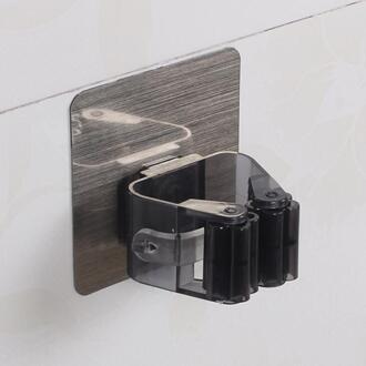 Lijm Multifunctionele Haken Wall Mounted Mop Organizer Holder Rack Stok Sterke Haak Borstel Bezem Hanger Keuken Badkamer Haken 1stk zwart