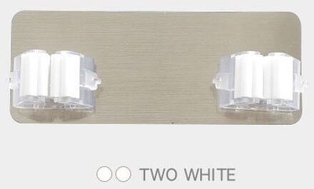 Lijm Multifunctionele Haken Wall Mounted Mop Organizer Holder Rack Stok Sterke Haak Borstel Bezem Hanger Keuken Badkamer Haken 2stk wit